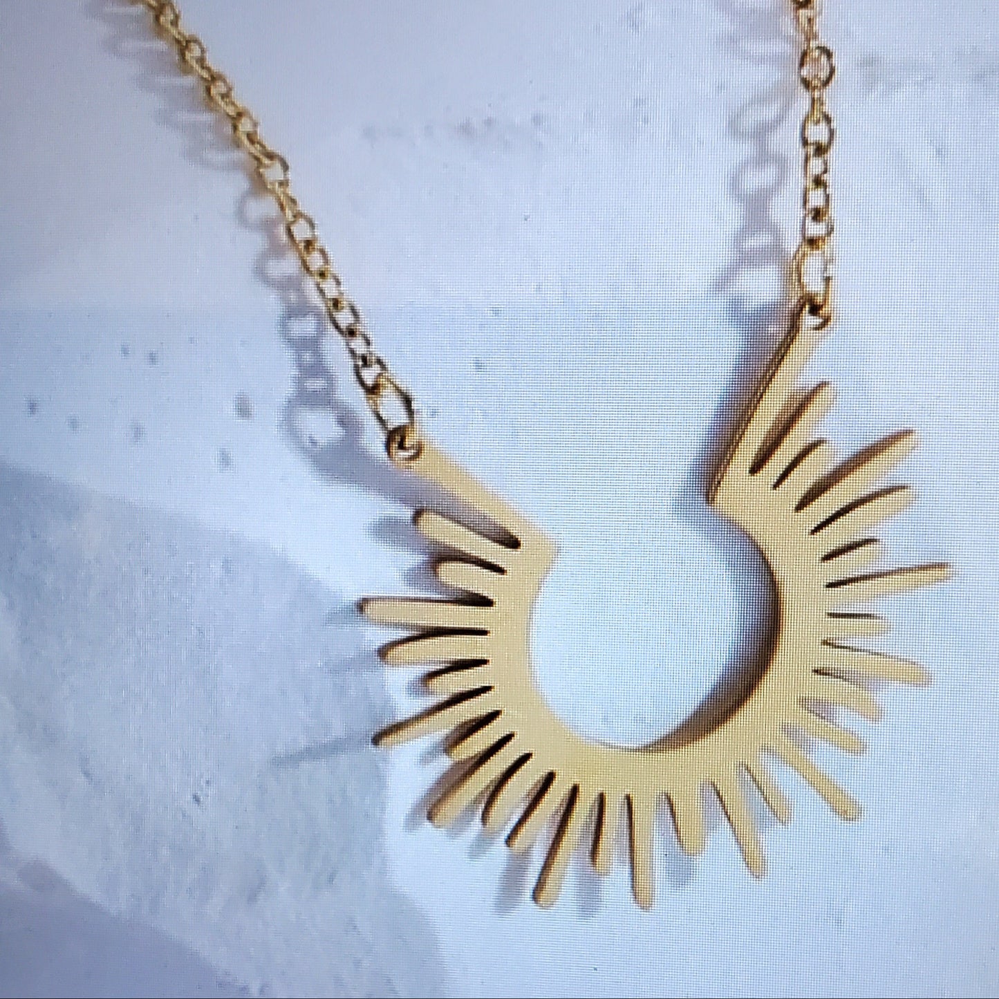 18K Gold Plated Half Sun Necklace