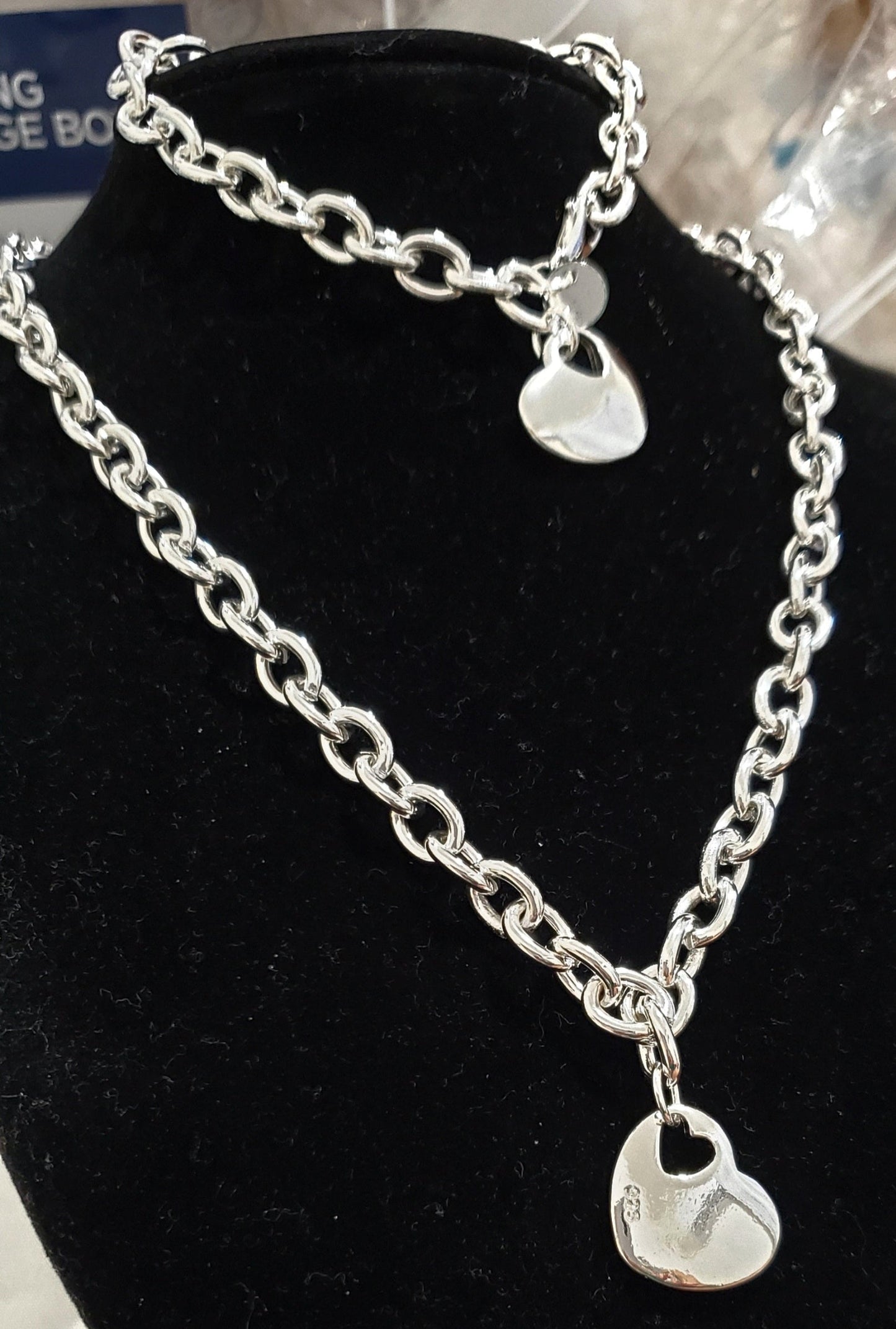 Set de Collar y Pulsera Plata 925 Corazón