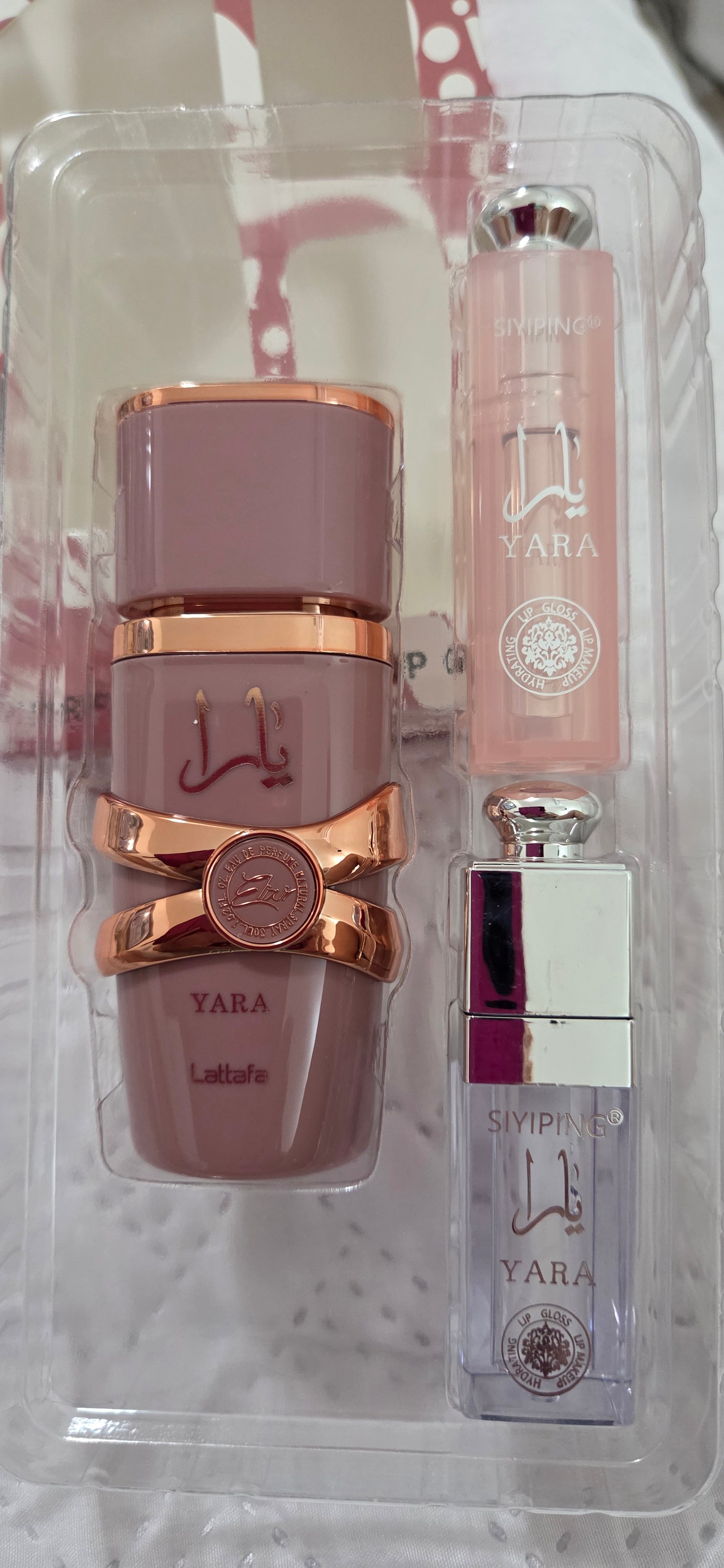 Yara Pink Elixir Pewrfume, Lipstick & Lipgloss