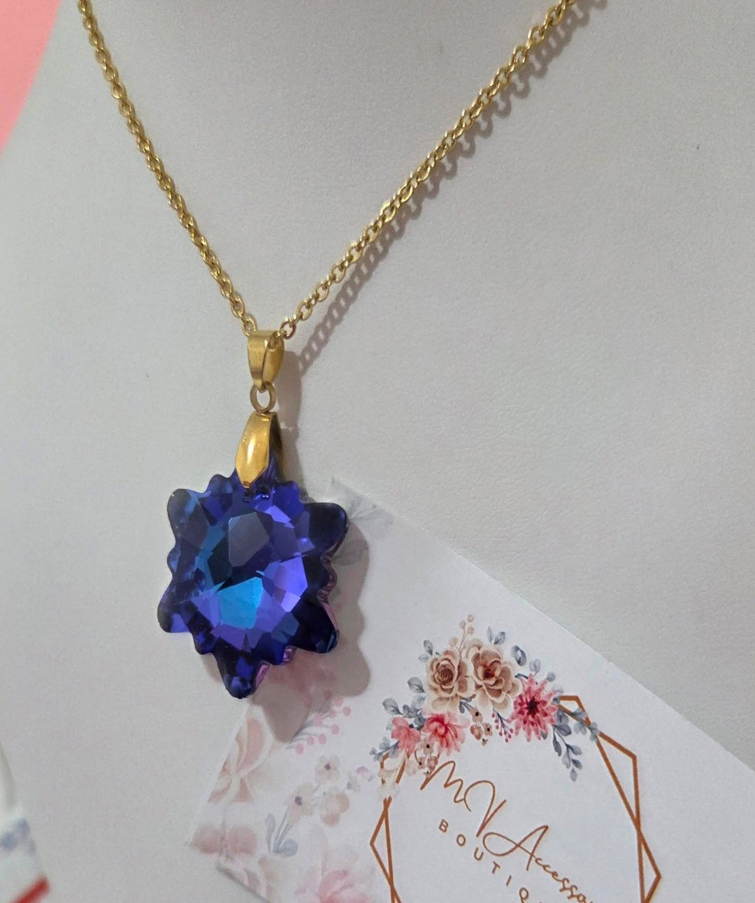 Stainless Steel Blue Pendant Necklaces