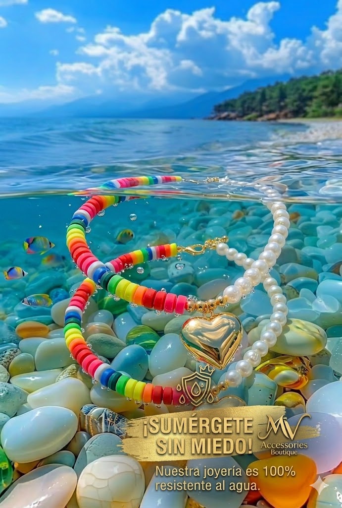 Colorful Heishi Bead Necklace with Real Pearl & Heart Pendant