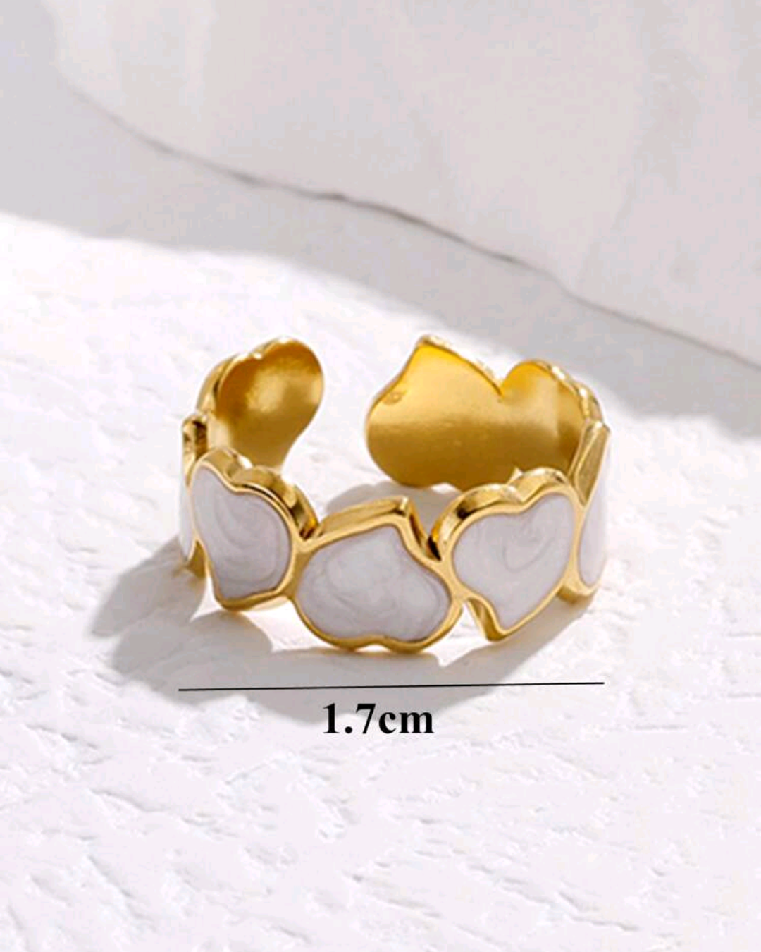 Myrna 18K Gold Plated Enameled Heart Ring