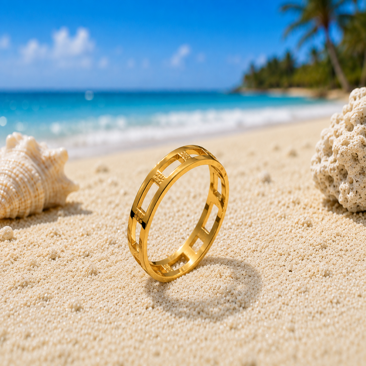 Anillo Dorado Geométrico