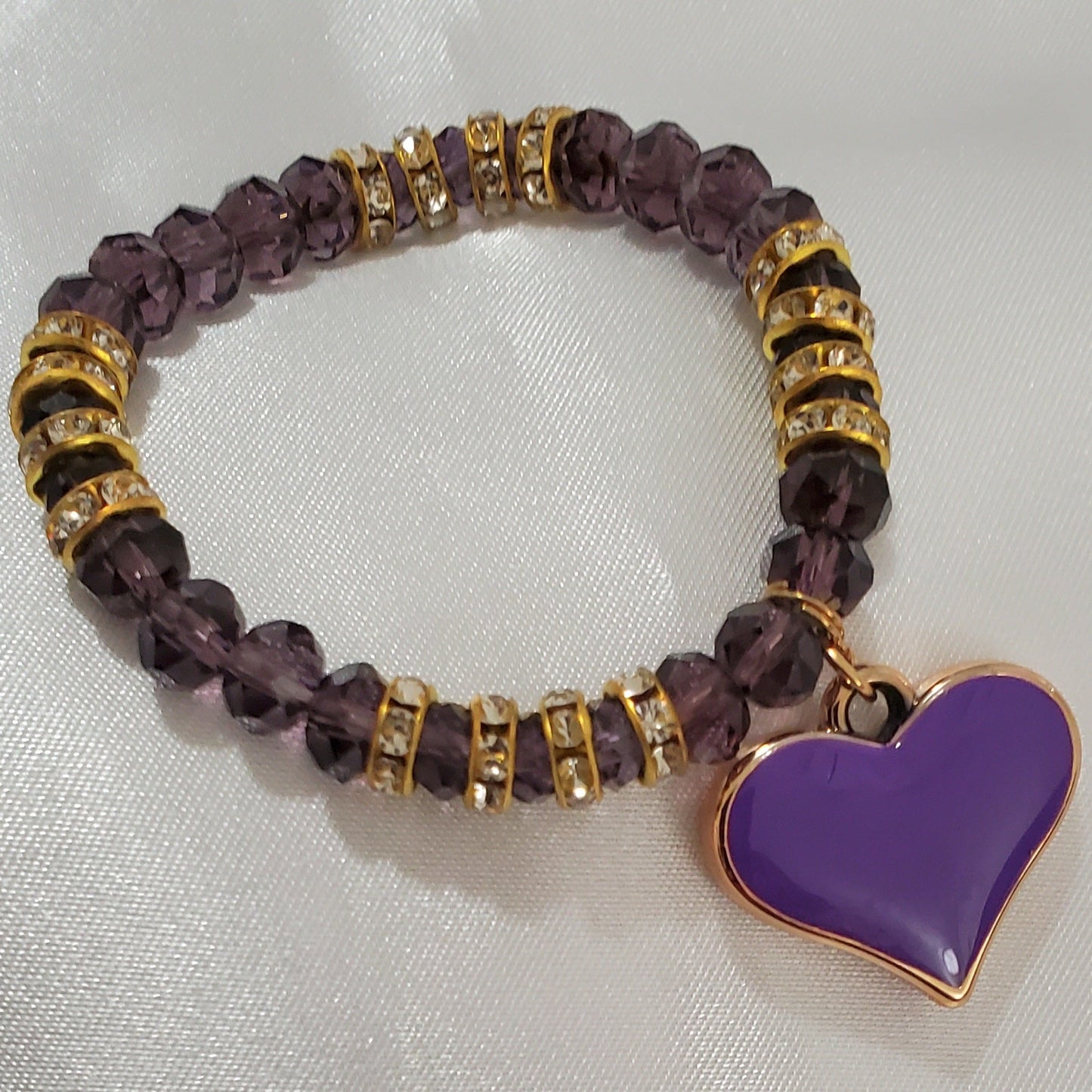 Pulsera crystal corazón violeta