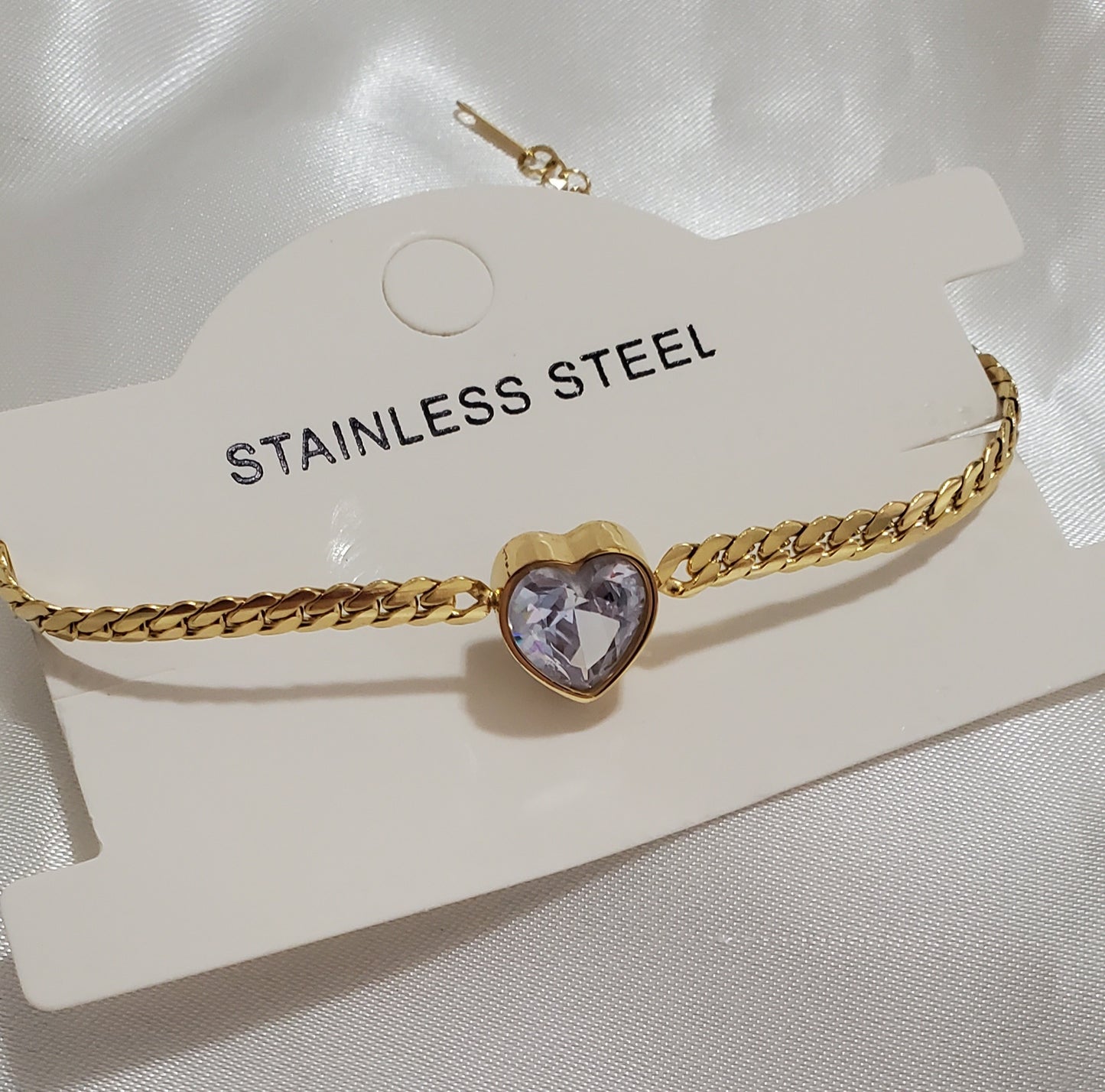 18K Gold Plated  Zircon Heart Bracelet