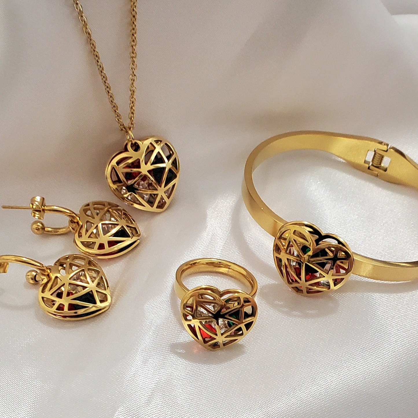 Set Rhinestone Multicolor Dorado