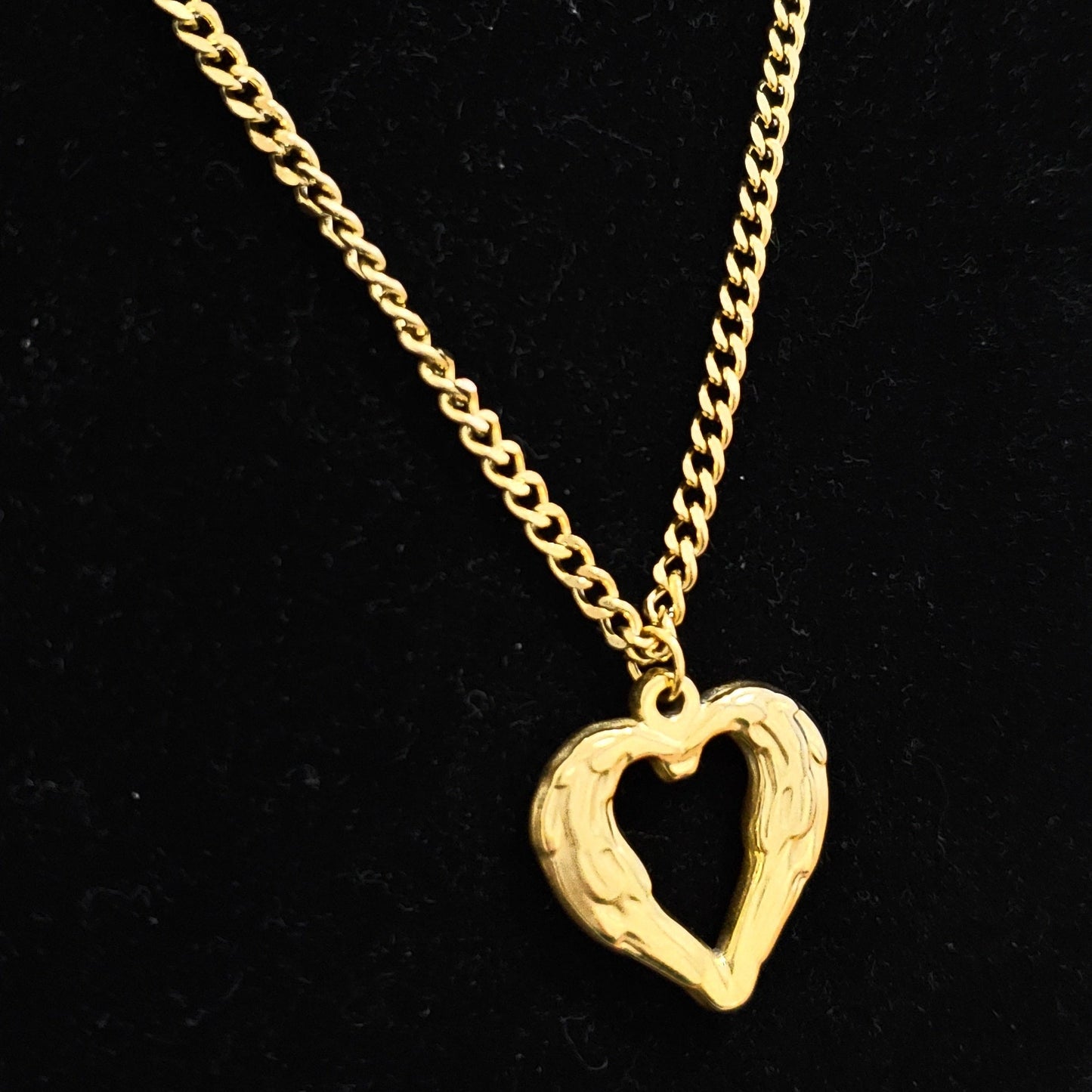 Collar doble cadena dorado corazón