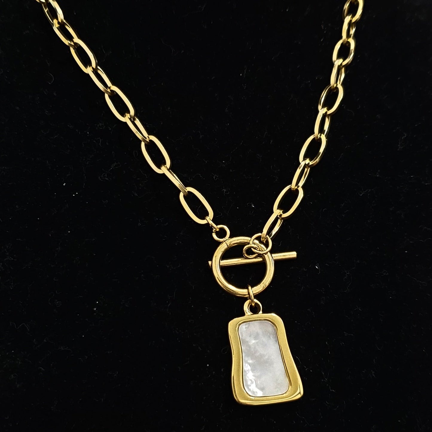 Stainless Steel Madre Perla Nacar Necklaces