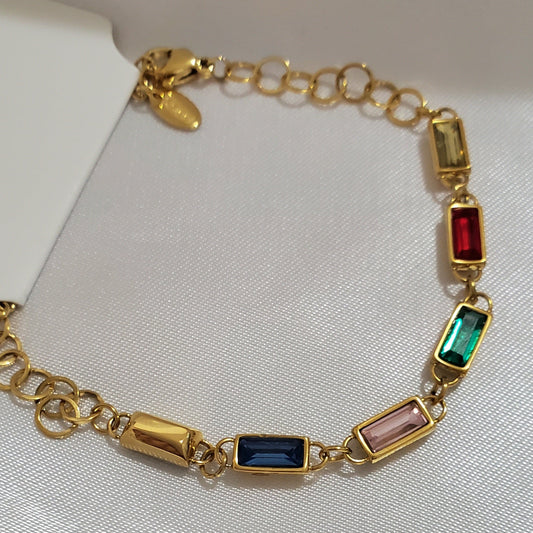 18K Gold Plated Stainless Steel Multicolor Bracelet