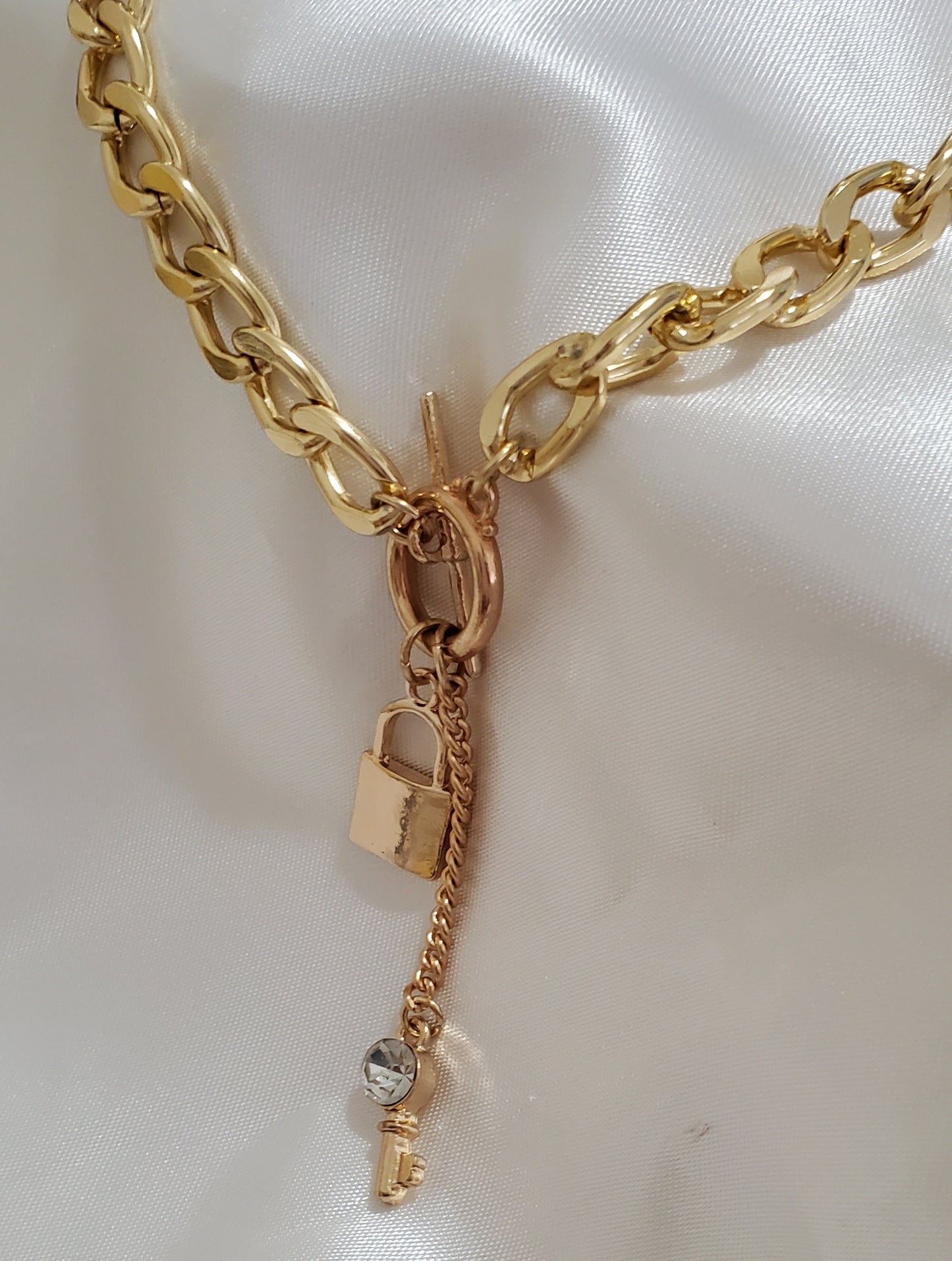 Lock & Key Pendant Chain Necklace