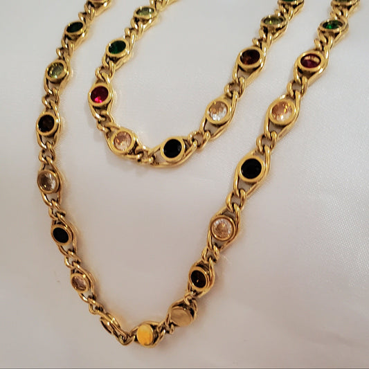 18K Gold Plated Stainless Steel Fish Eyes Jewelry Set