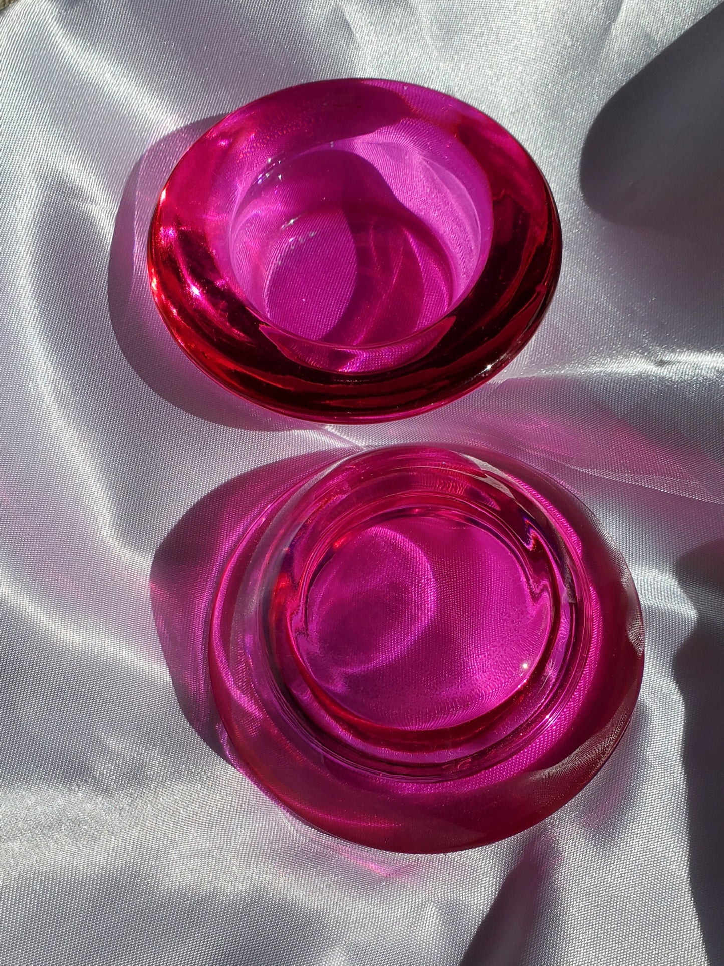 2 pcs  Eastland Chunky Glass Tealight Candle Holder
