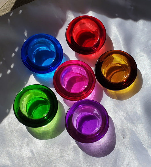 2 pcs  Eastland Chunky Glass Tealight Candle Holder