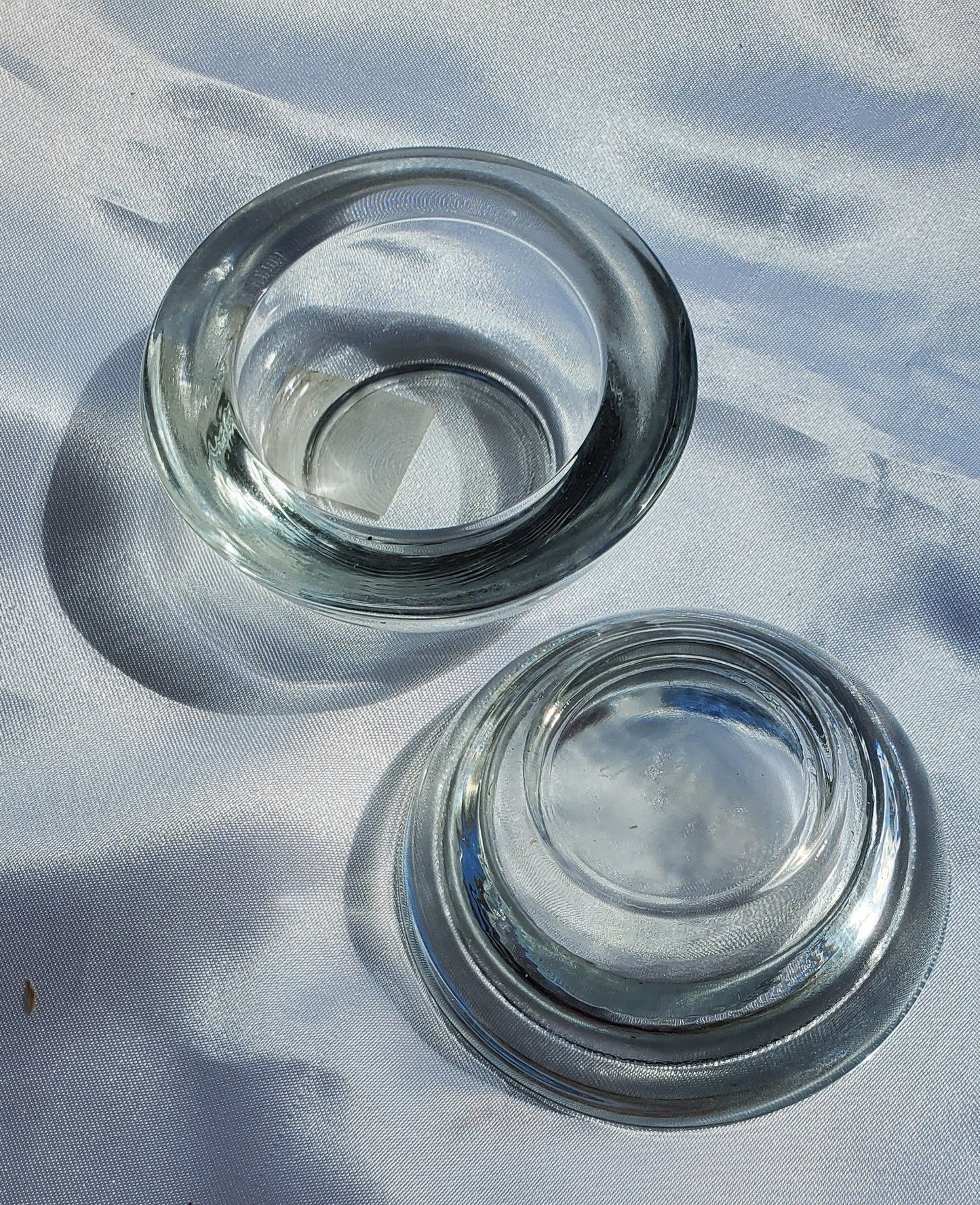 2 pcs  Eastland Chunky Glass Tealight Candle Holder
