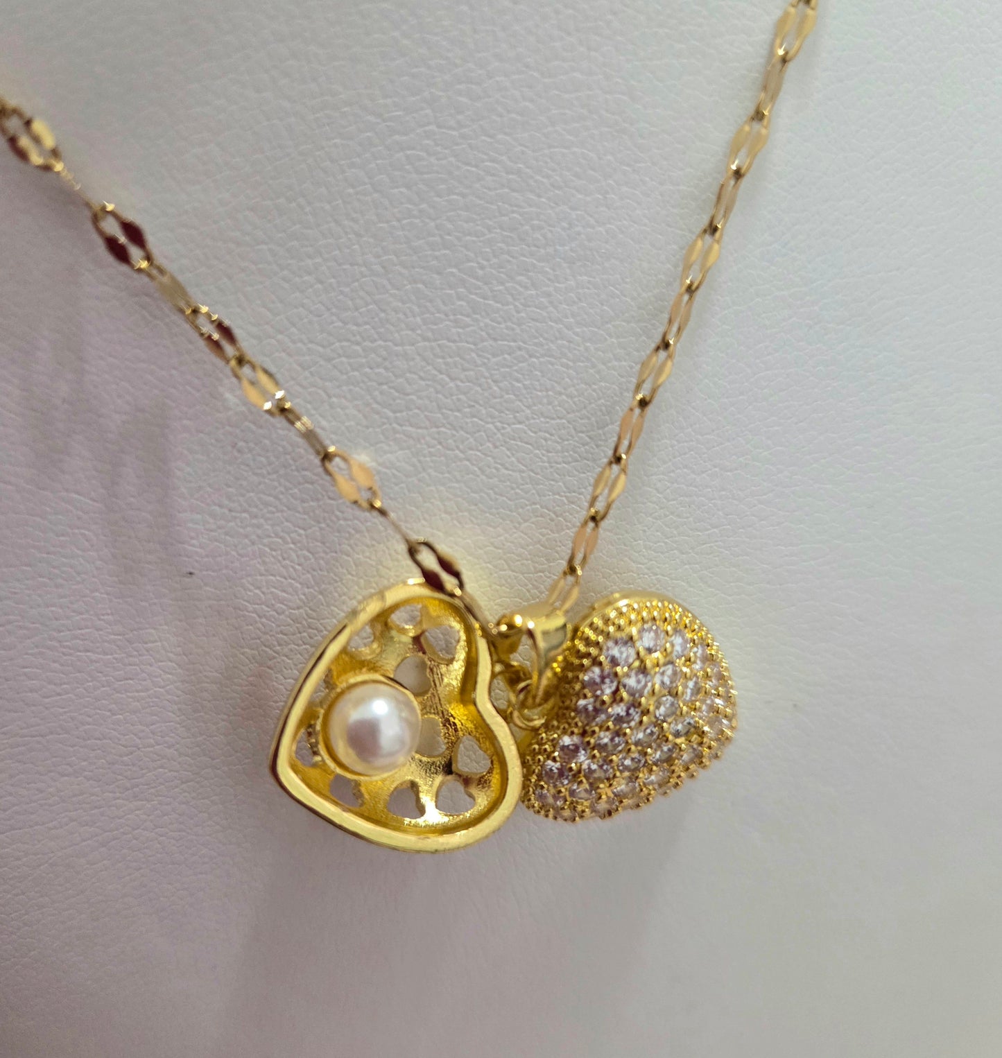 Stainless Steel 18K Gold Plated Heart Necklace