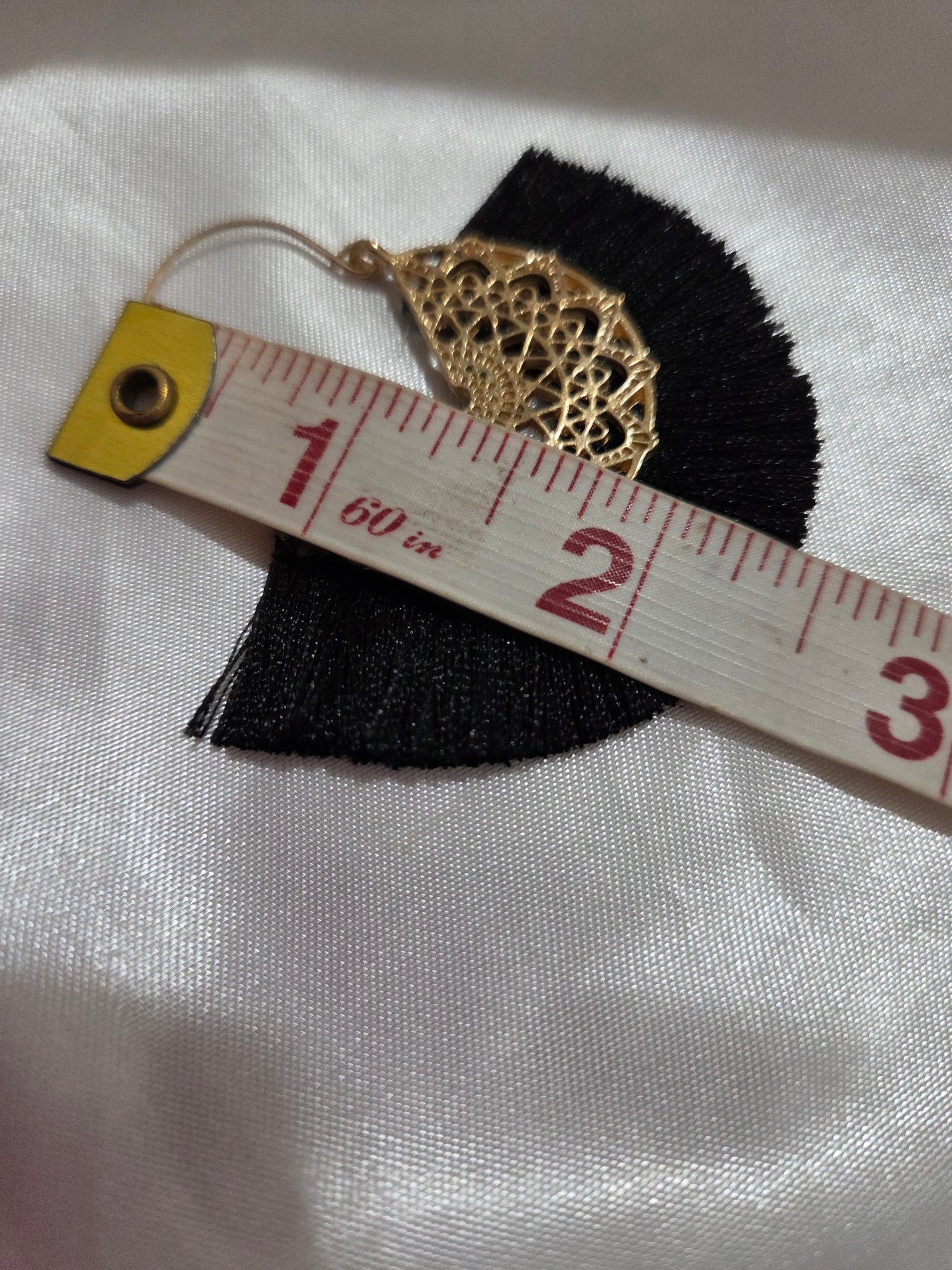 Bohemian Black Gold  Tassel Dangle Earrings