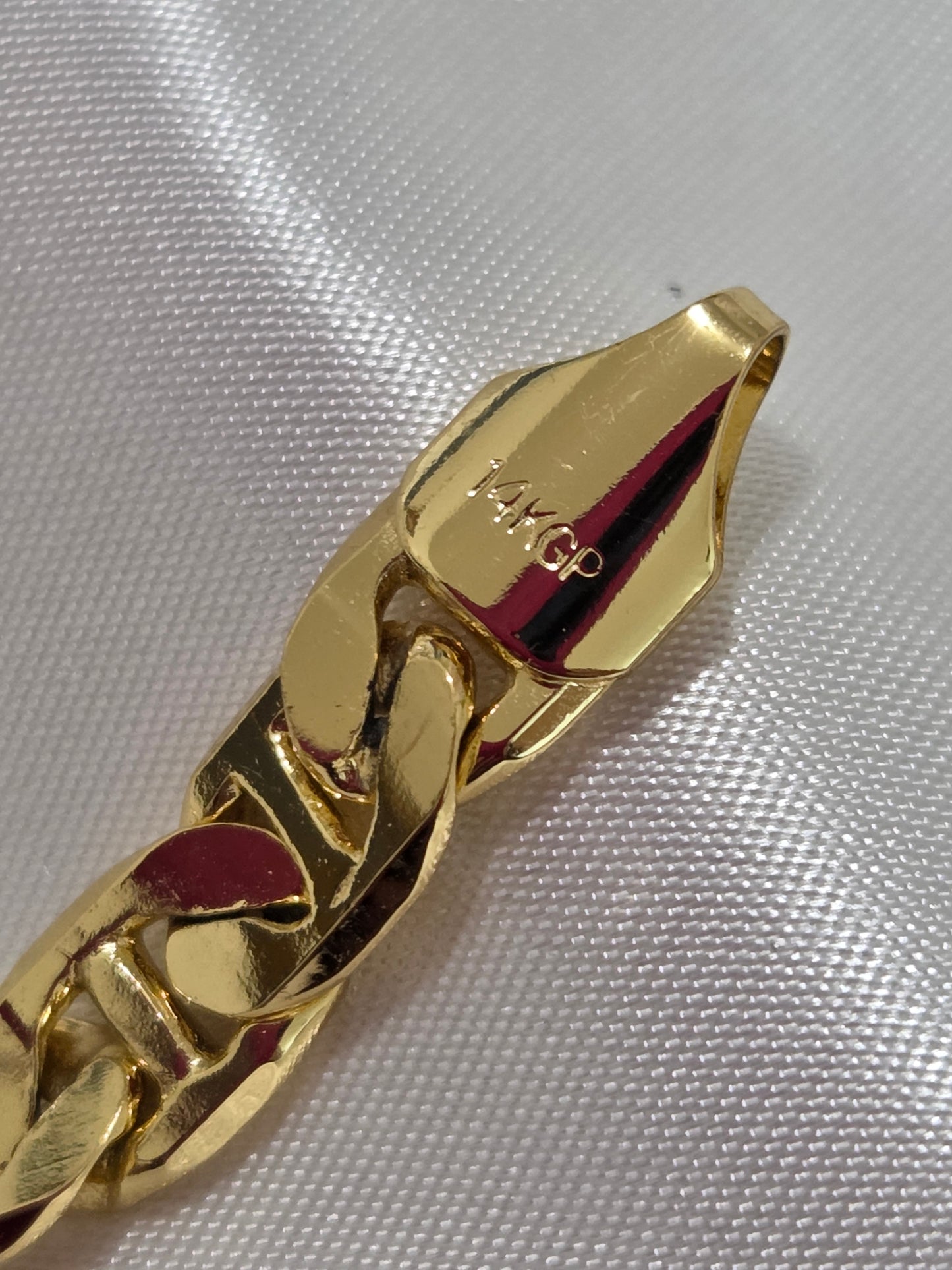 14K Gold Plated Stainless Steel Cuban Chain Bracelet