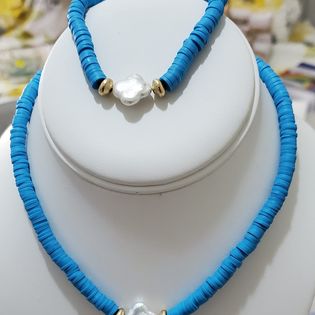 18K Gold Plated Heishi Beads Necklace & Bracelet Set | Stainless Steel | Multiple Colors