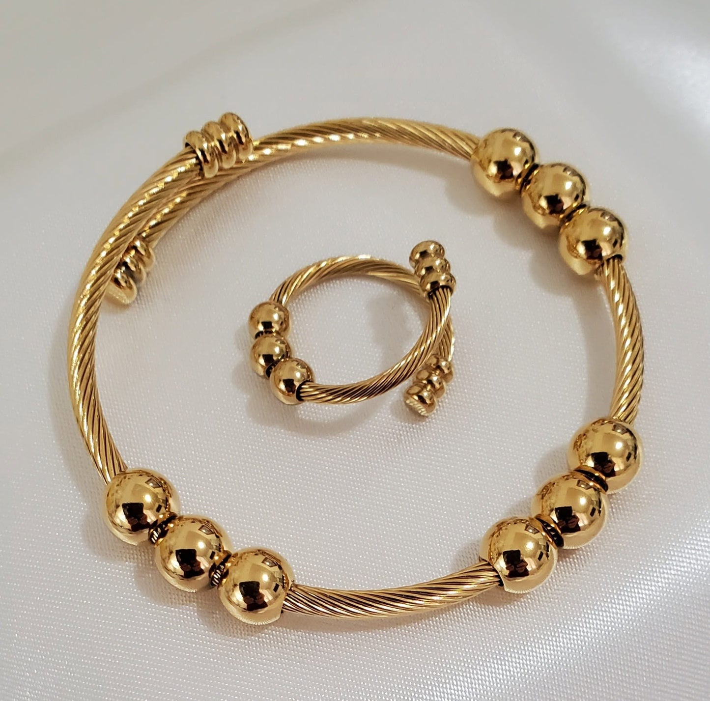 Pulsera y Anillo en Stainless Steel 6pcs Mixtos