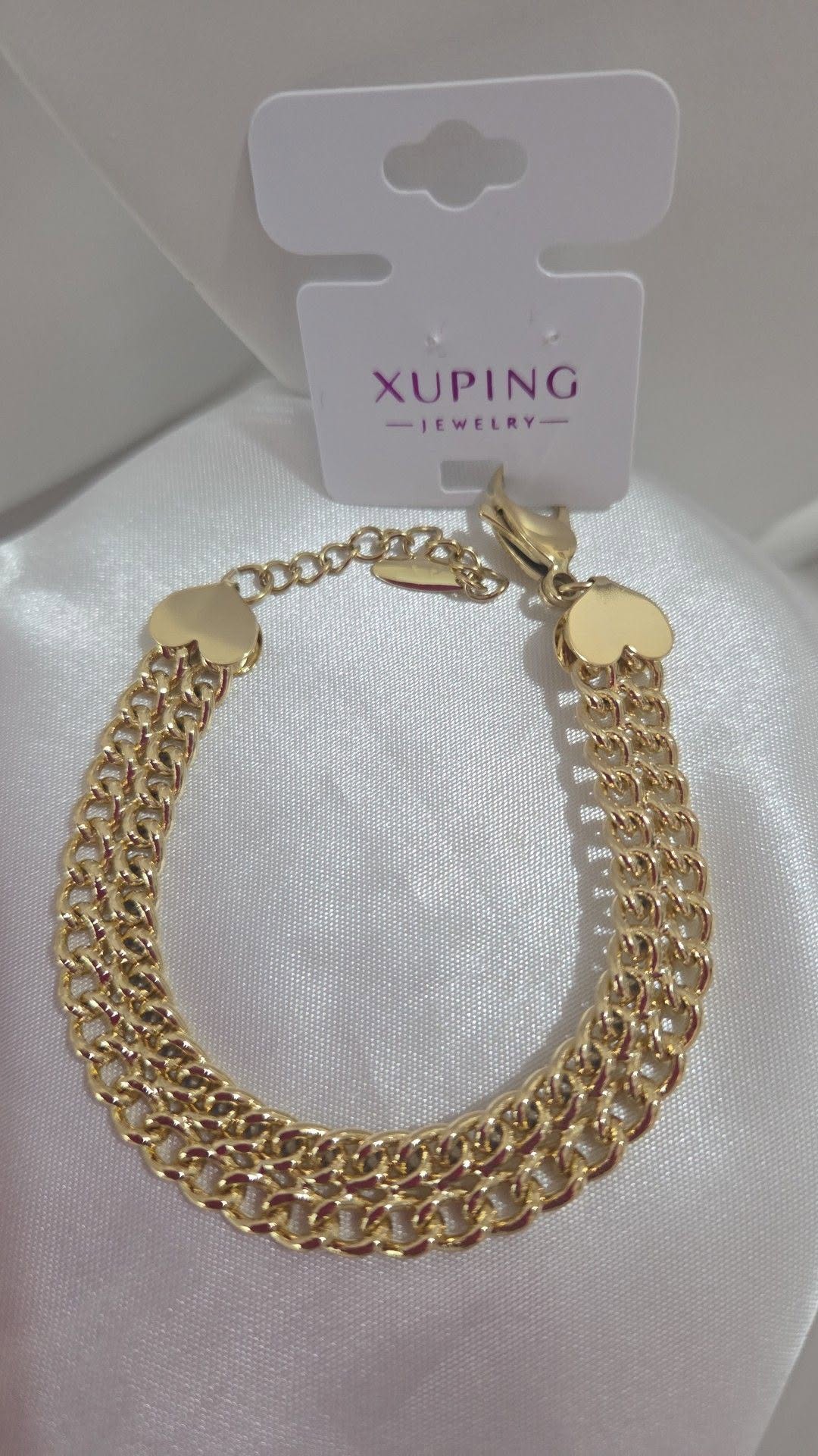 Pulsera de Corazones en Oro Laminado 14K