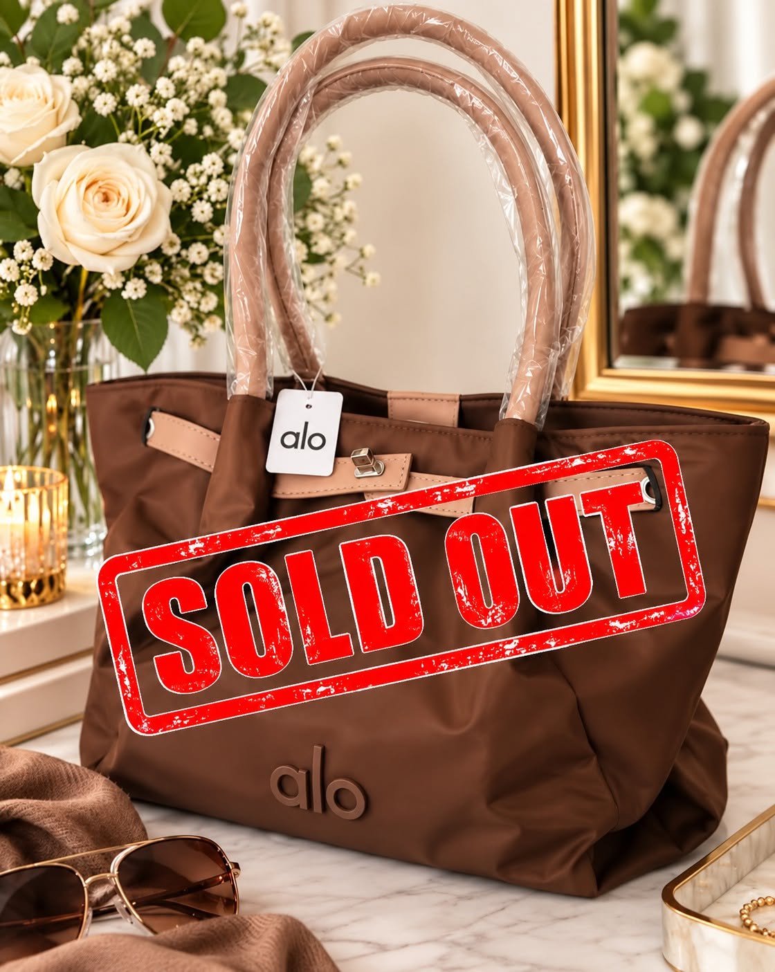 ALO Yoga Tote Bag in Taupe Brown