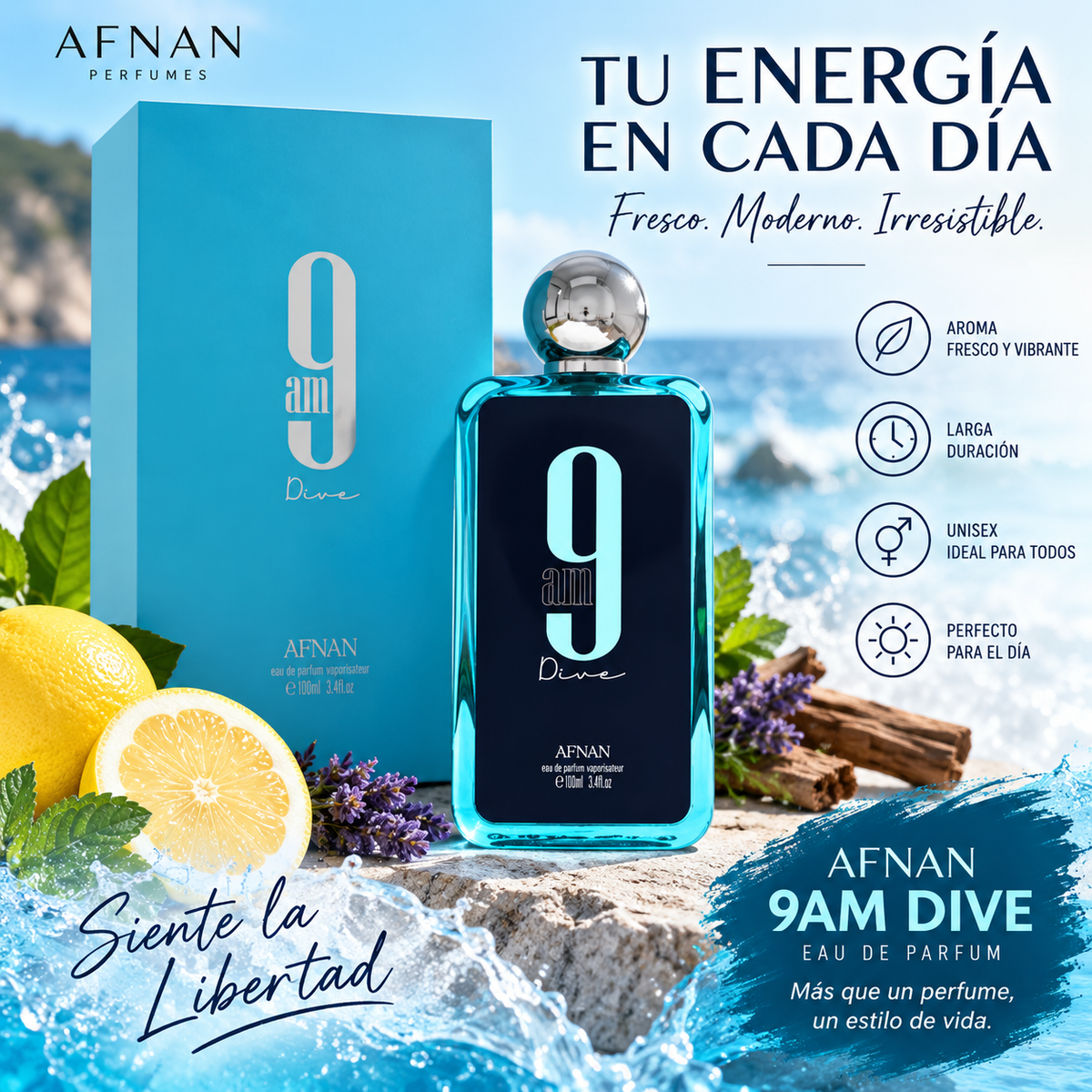 Afnan 9Am Dive Unisex Eau de Parfum en aerosol
