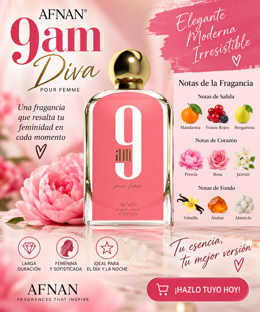 Afnan 9 AM Pour Femme Eau De Parfum, 3.4 Fl. Oz