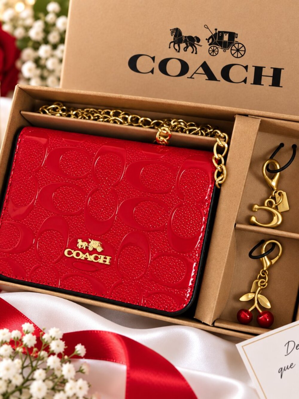 Red Mini Crossbody Wallet with Keychain