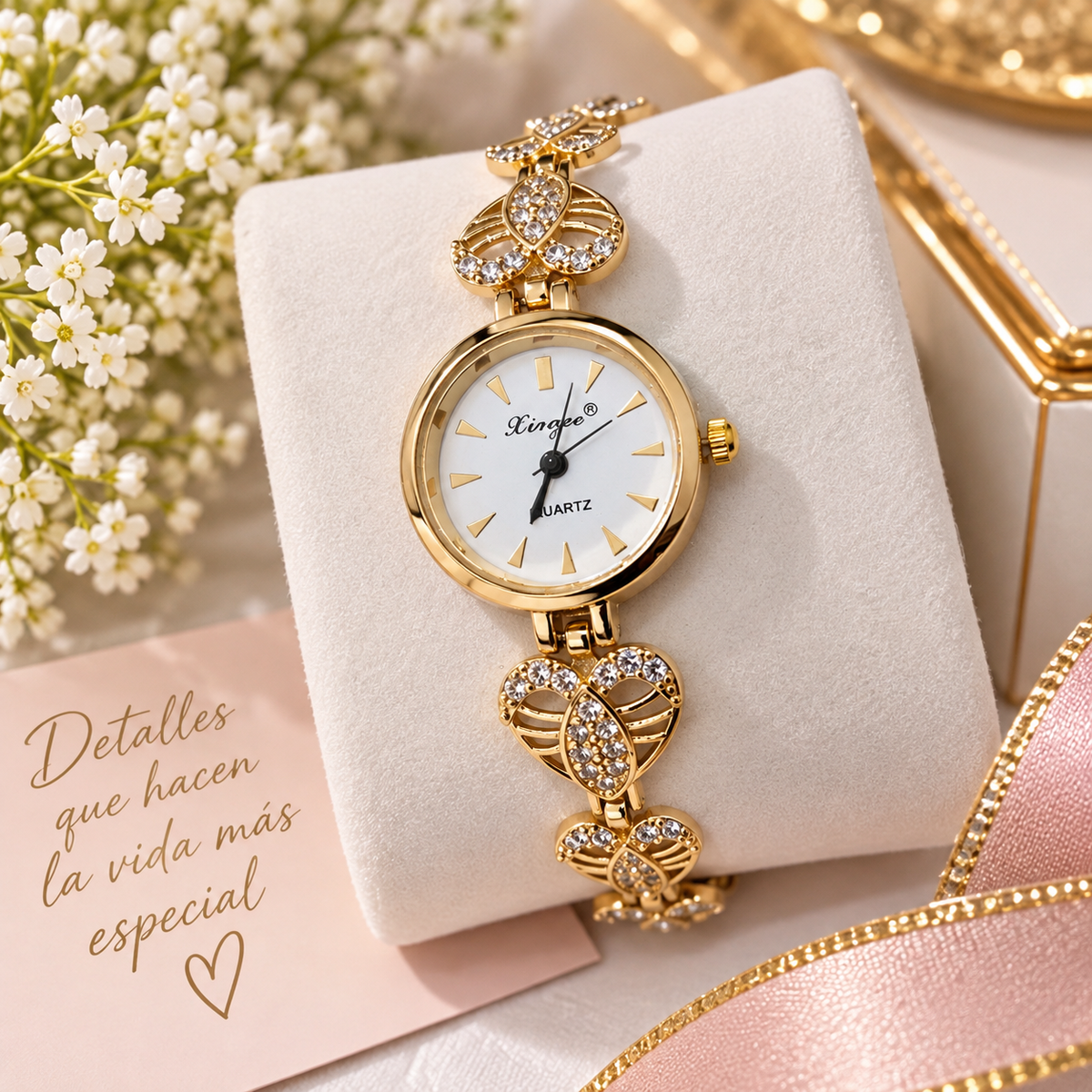 ⌚ Reloj para Dama Kingbe Stainless Steel Dorado