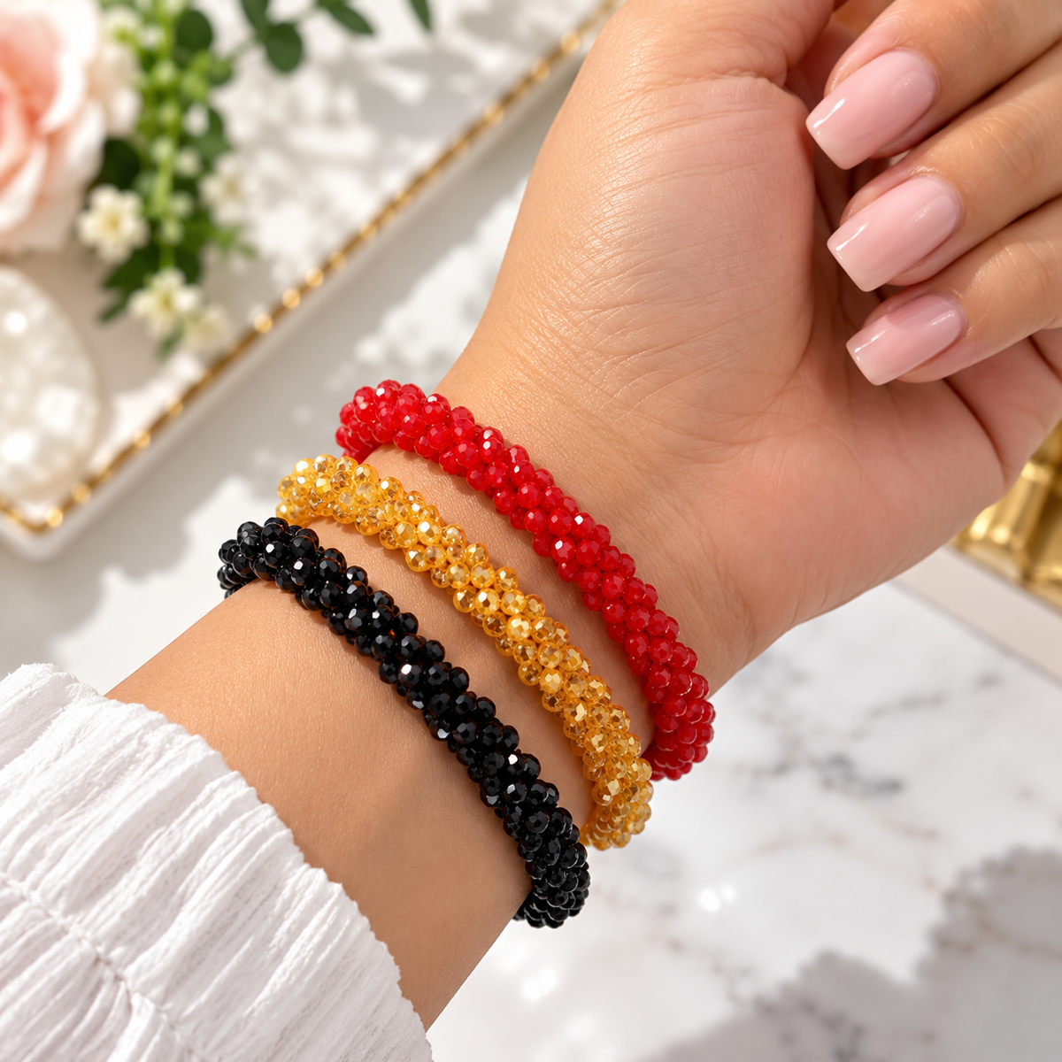 Crystal Beads Stretch Bracelet