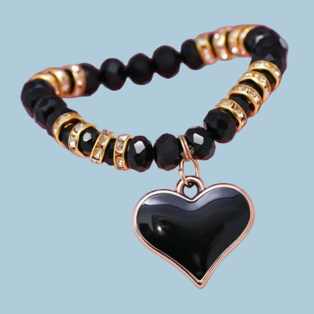 Pulsera Stretch Corazón negro