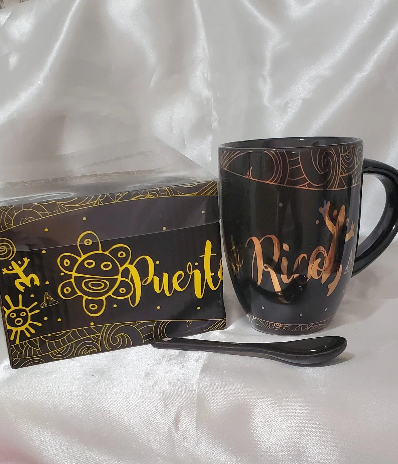 Puerto Rico Coquí Sun Taíno Ceramic Coffee Mug – Fine Glazed Souvenir Cup