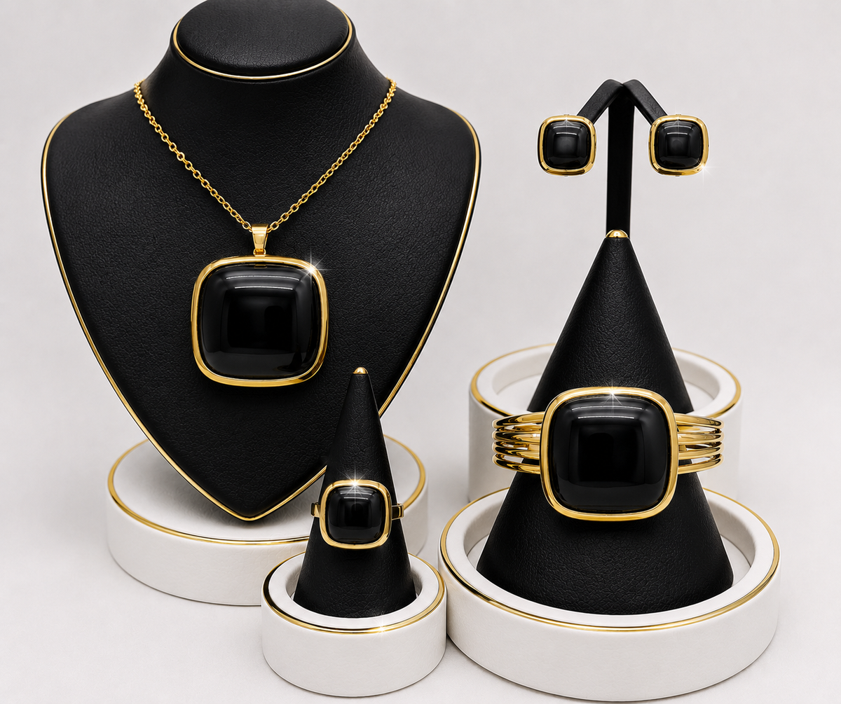 Yellow Enamel Jewelry Set