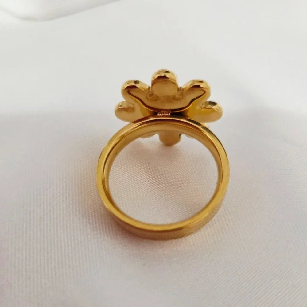 316-L Stainless Steel Gold Plated Pearl and Rhinestone Rings