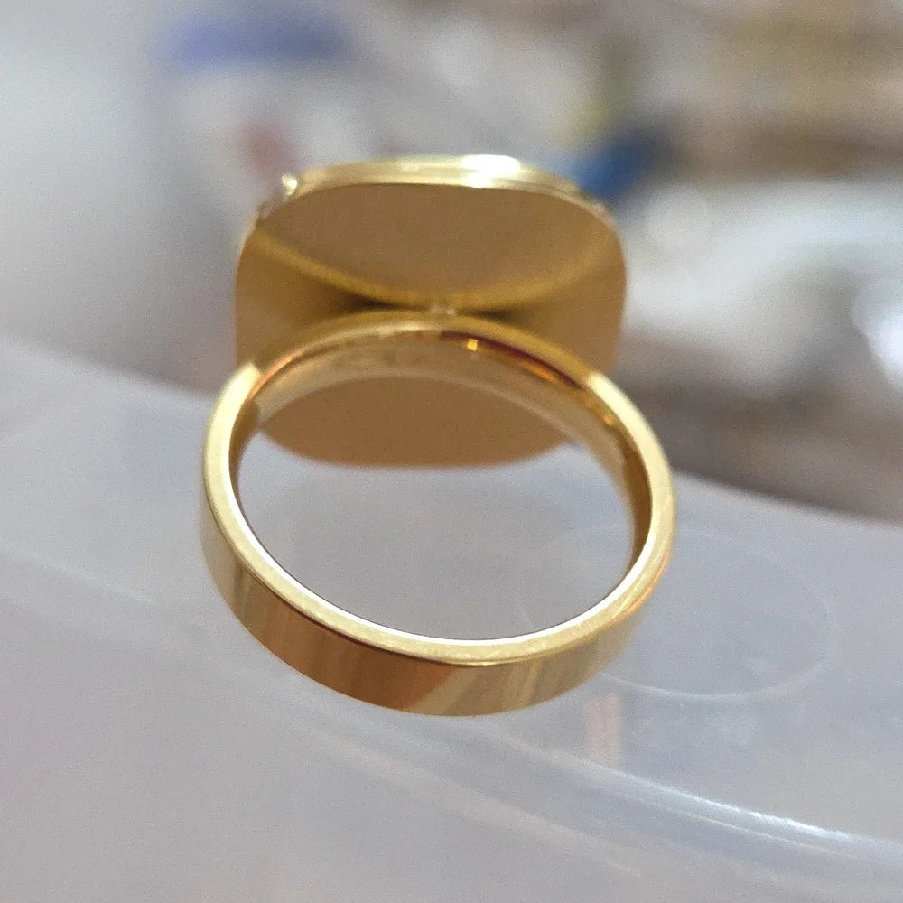 18K Gold Plated Red Stone Ring