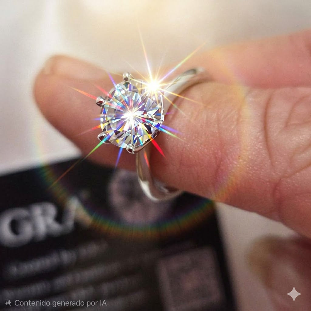 Moissanite 3 ct Solitaire 18K White Gold