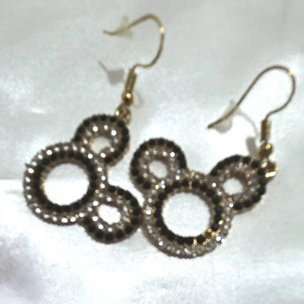 Mouse Shape Rhinestone Dangle Earrings