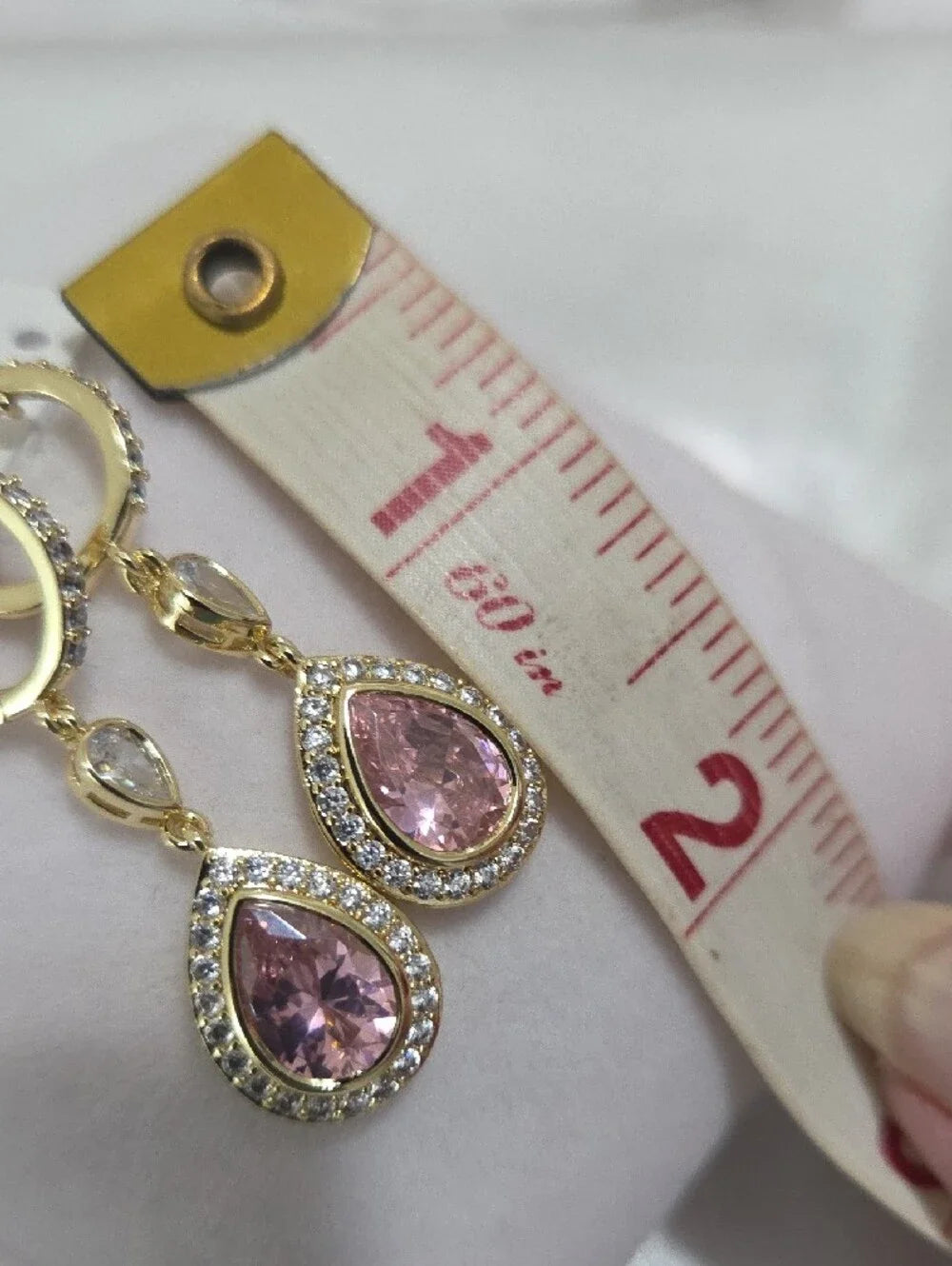 14k Laminated Gold Pink Tear drop earring