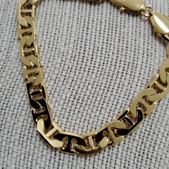 14K Gold Plated Stainless Steel Cuban Chain Bracelet