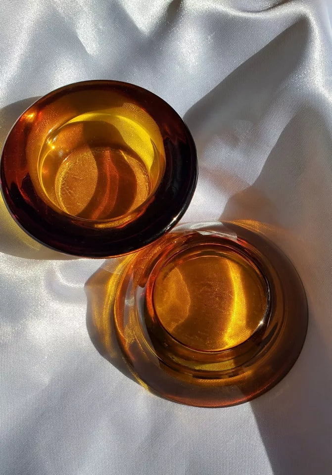 2 pcs  Eastland Chunky Glass Tealight Candle Holder