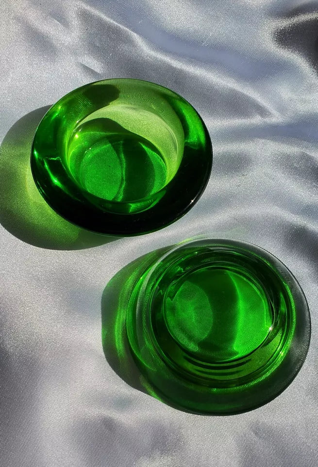 2 pcs  Eastland Chunky Glass Tealight Candle Holder